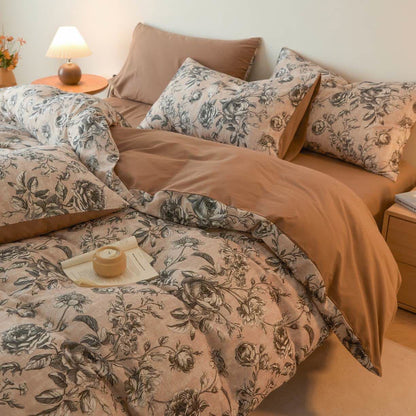 Ownkoti Rose Brushed Cotton Vintage Rose Bedding Set - image 4