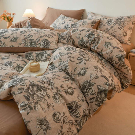 Ownkoti Rose Brushed Cotton Vintage Rose Bedding Set - King - image 0