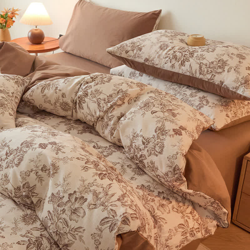 Ownkoti Floral Leaf Brushed Cotton Bedding Set - image 3