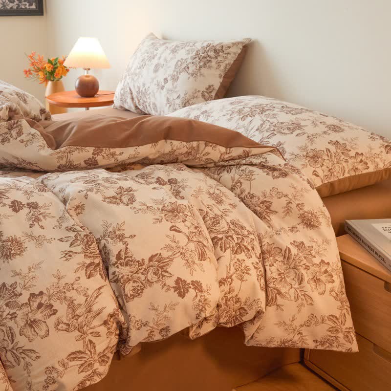 Ownkoti Floral Leaf Brushed Cotton Bedding Set - image 4