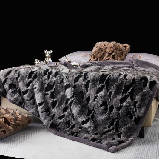 Ownkoti Modern Luxury Faux Fur Throw Blanket - Grey - Queen - image 0