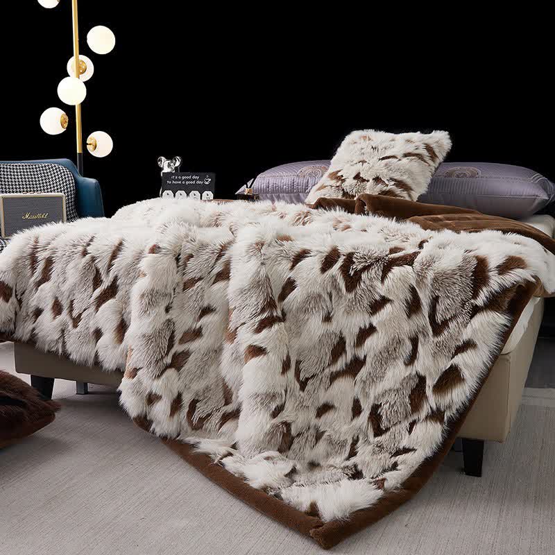 Ownkoti Modern Luxury Faux Fur Throw Blanket - Apricot - Queen - image 3