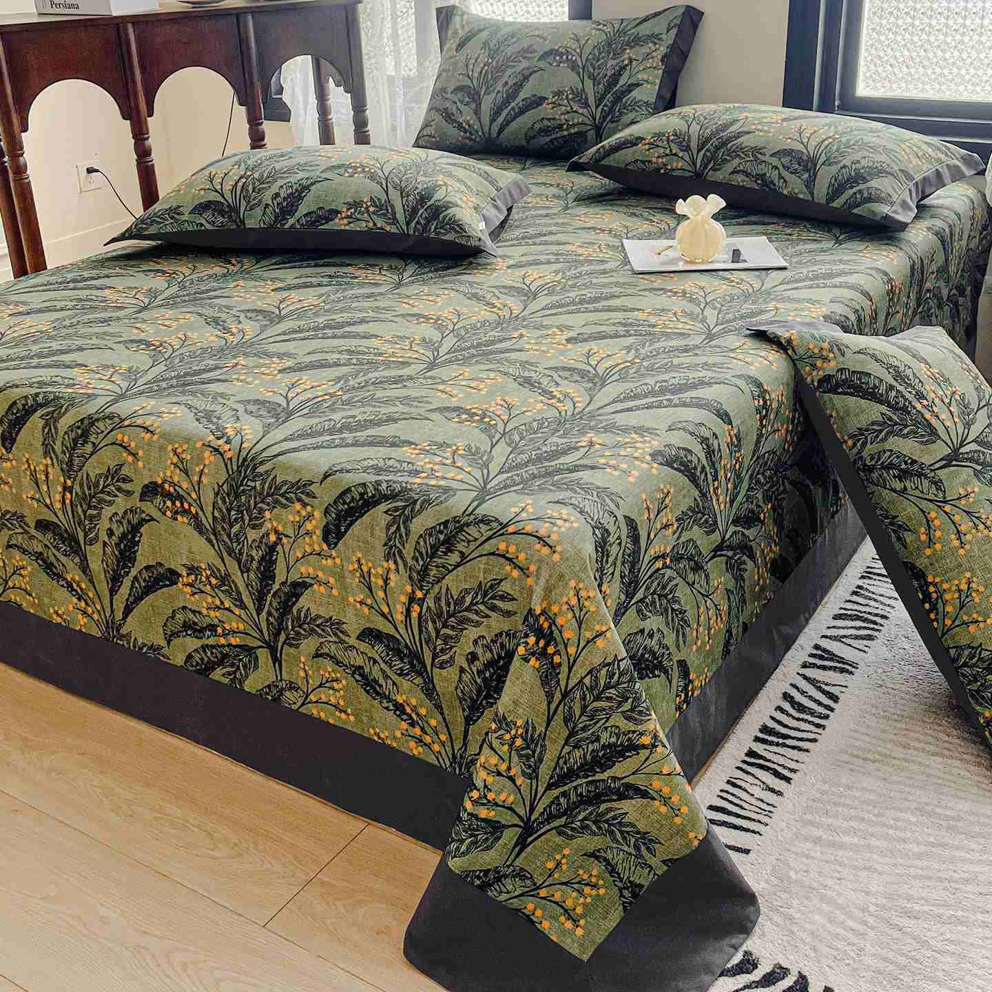 Ownkoti Botanical Berry Brushed Cotton Sheet Bedspread - 2PCS Pillowcases - 19" x 29" - image 0