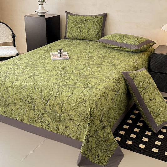 Ownkoti Botanical Leaf Brushed Cotton Sheet Bedspread - 2PCS Pillowcases - 19" x 29" - image 0
