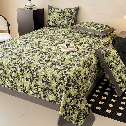 Ownkoti Vintage Leaf Brushed Cotton Sheet Bedspread - 2PCS Pillowcases - 19" x 29" - image 0