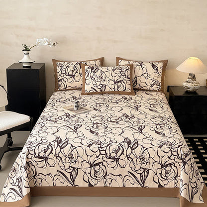 Ownkoti Abstract Flower Brushed Cotton Sheet Bedspread - image 1