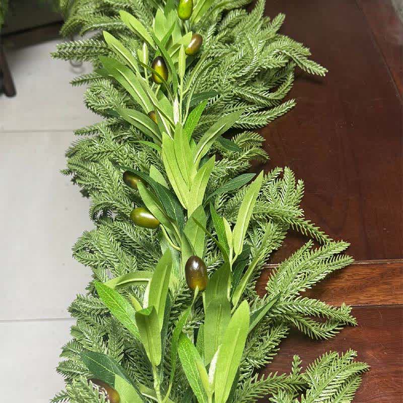 Ownkoti PE Faux Greenery Olive Branch Christmas Garland - image 6
