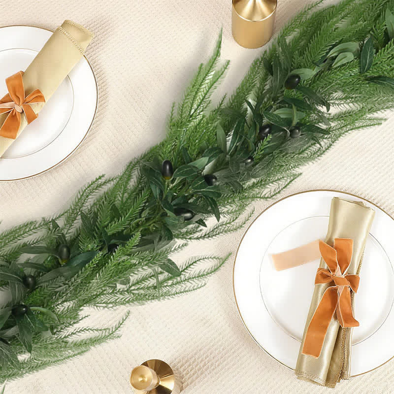 Ownkoti PE Faux Greenery Olive Branch Christmas Garland - image 5