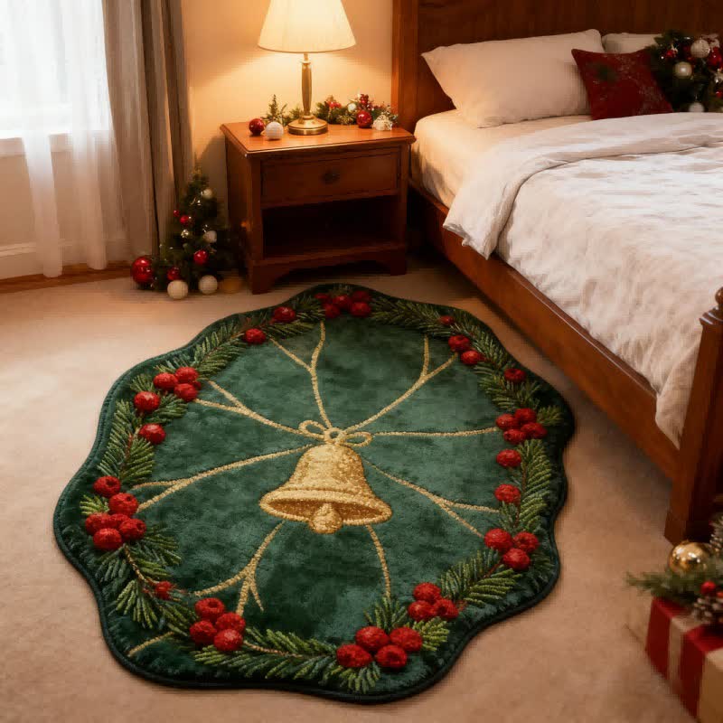 Ownkoti Lotus Leaf–Shaped Christmas Bell Rug - image 1