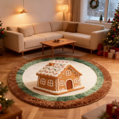 Ownkoti Charming Little House Round Rug - image 1