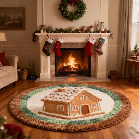 Ownkoti Charming Little House Round Rug - 55" x 55" - image 0