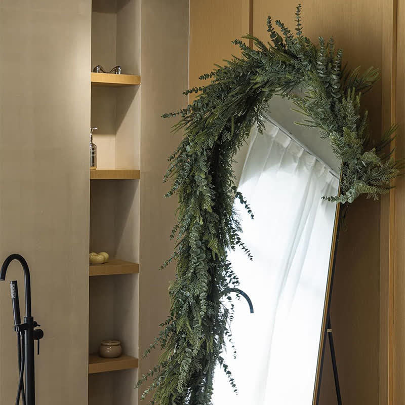 Ownkoti Farmhouse Faux Pine Eucalyptus Garland  - image 3