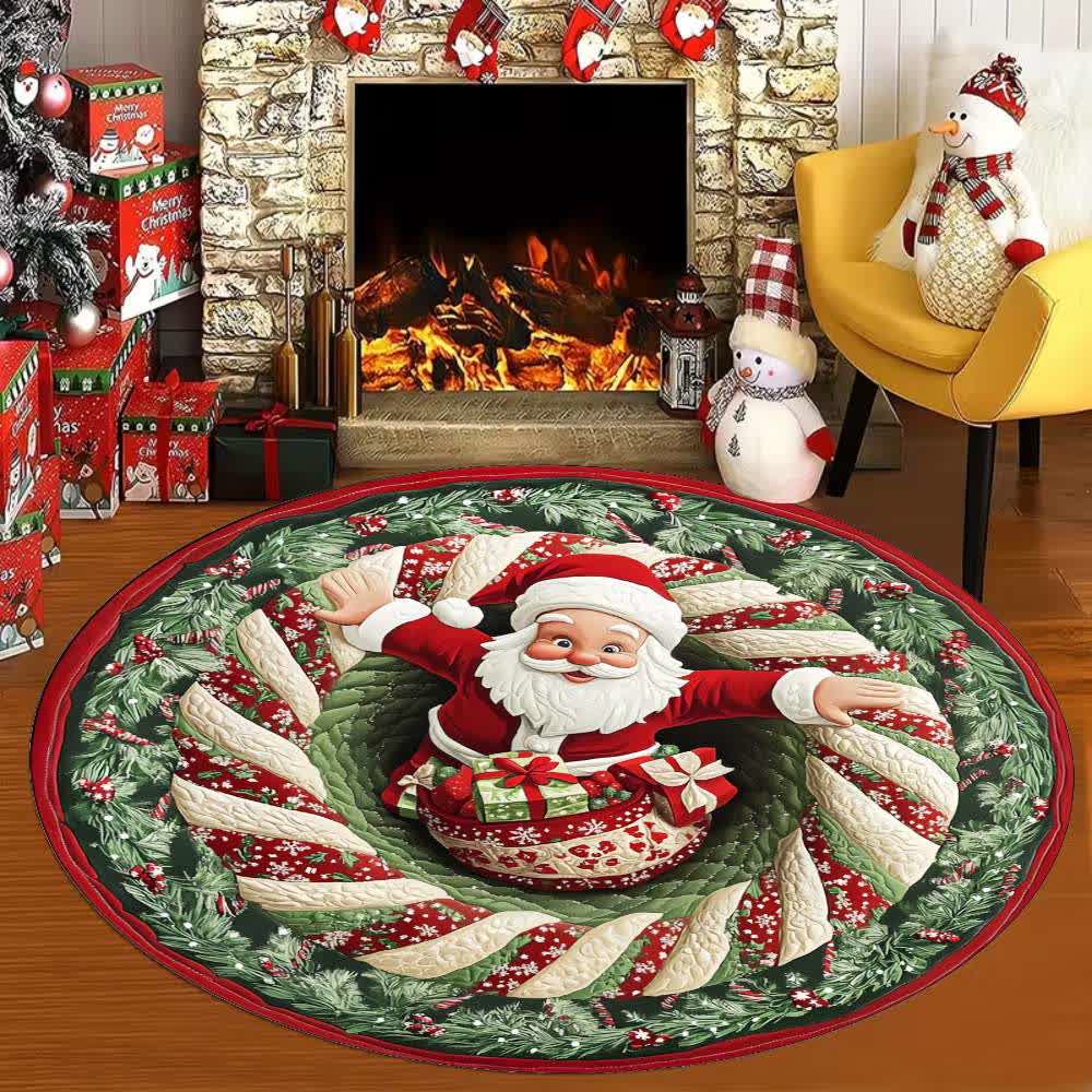 Ownkoti Christmas Theme Santa 3D Effect Rug - B - 63" - image 2