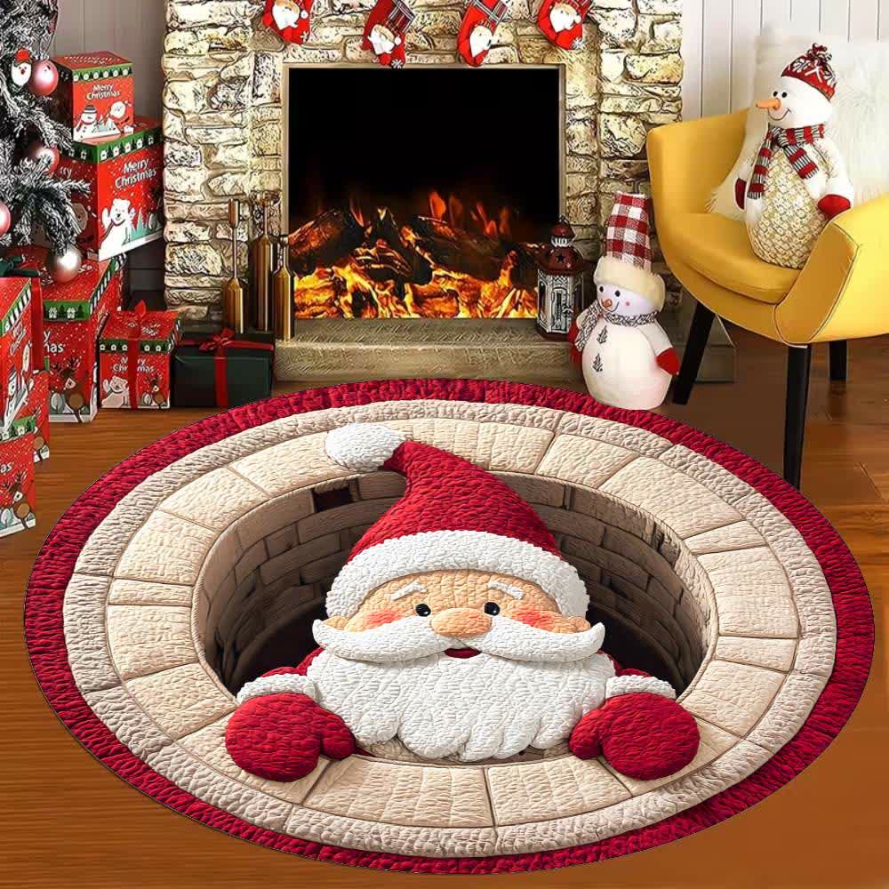 Ownkoti Christmas Theme Santa 3D Effect Rug - A - 63" - image 1
