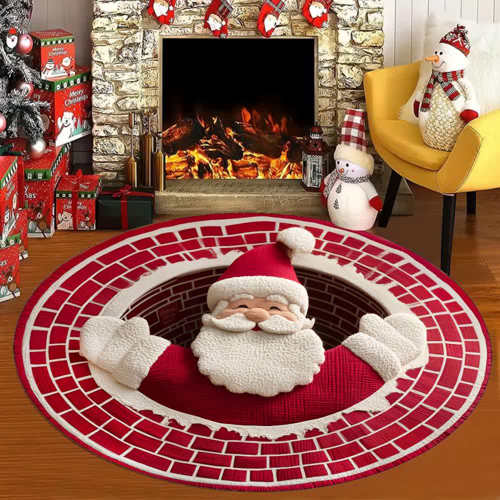 Ownkoti Christmas Theme Santa 3D Effect Rug - F - 63" - image 5