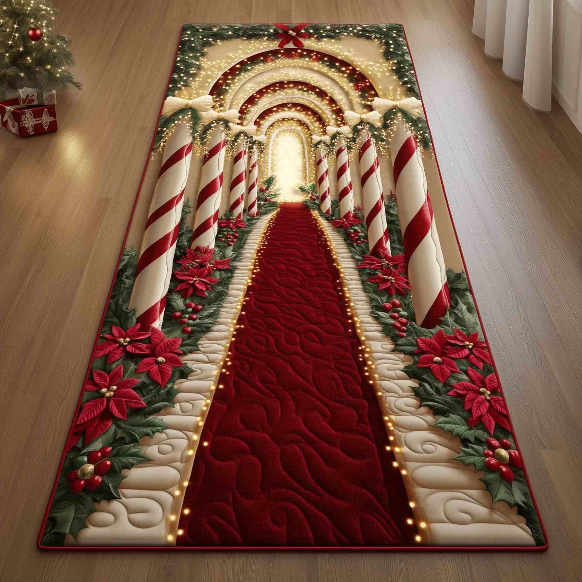 Ownkoti Christmas Tree Inspired Decorative Rug - B - 23" x 79" - image 1