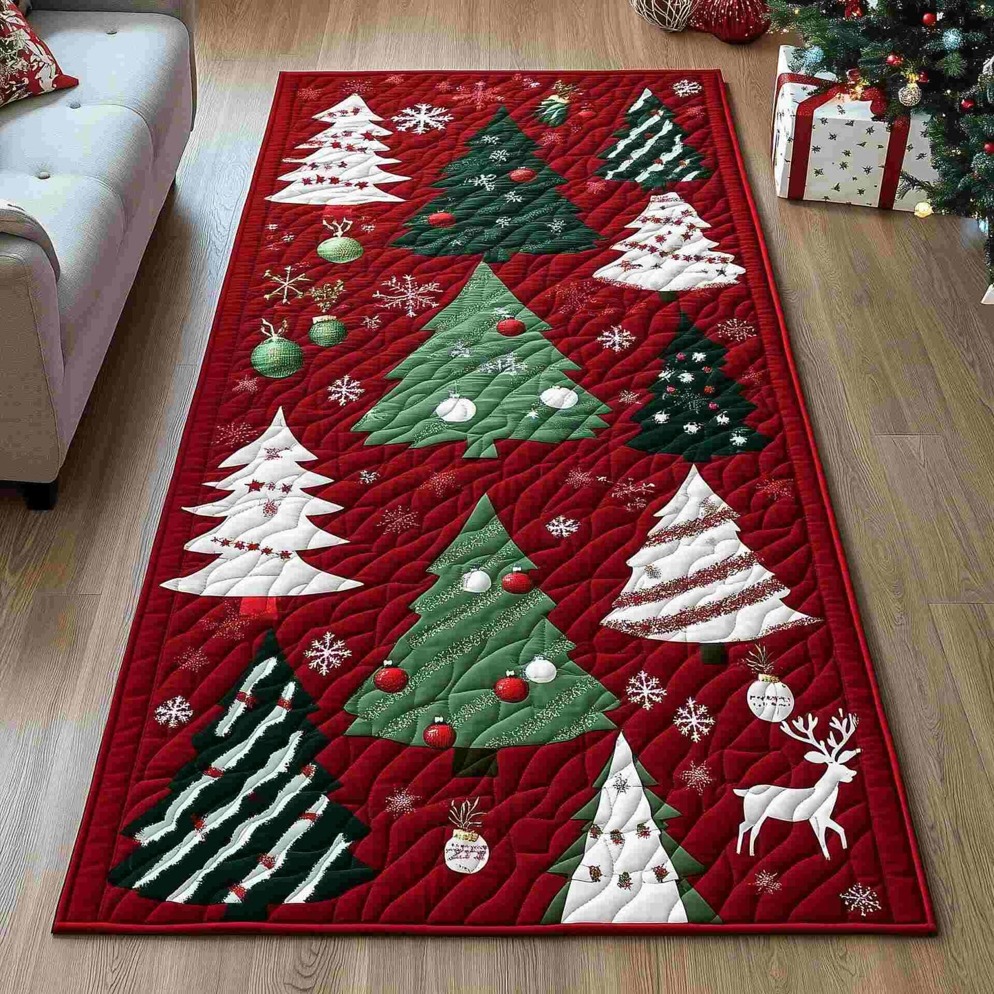 Ownkoti Christmas Tree Inspired Decorative Rug - D - 23" x 79" - image 3