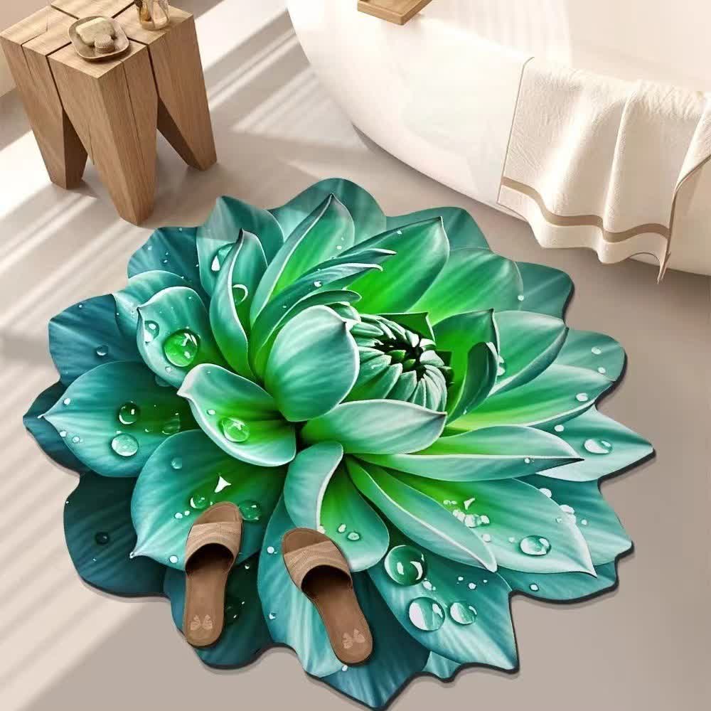 Ownkoti Colorful Floral 3D Effect Rug - Green - 55" - image 5