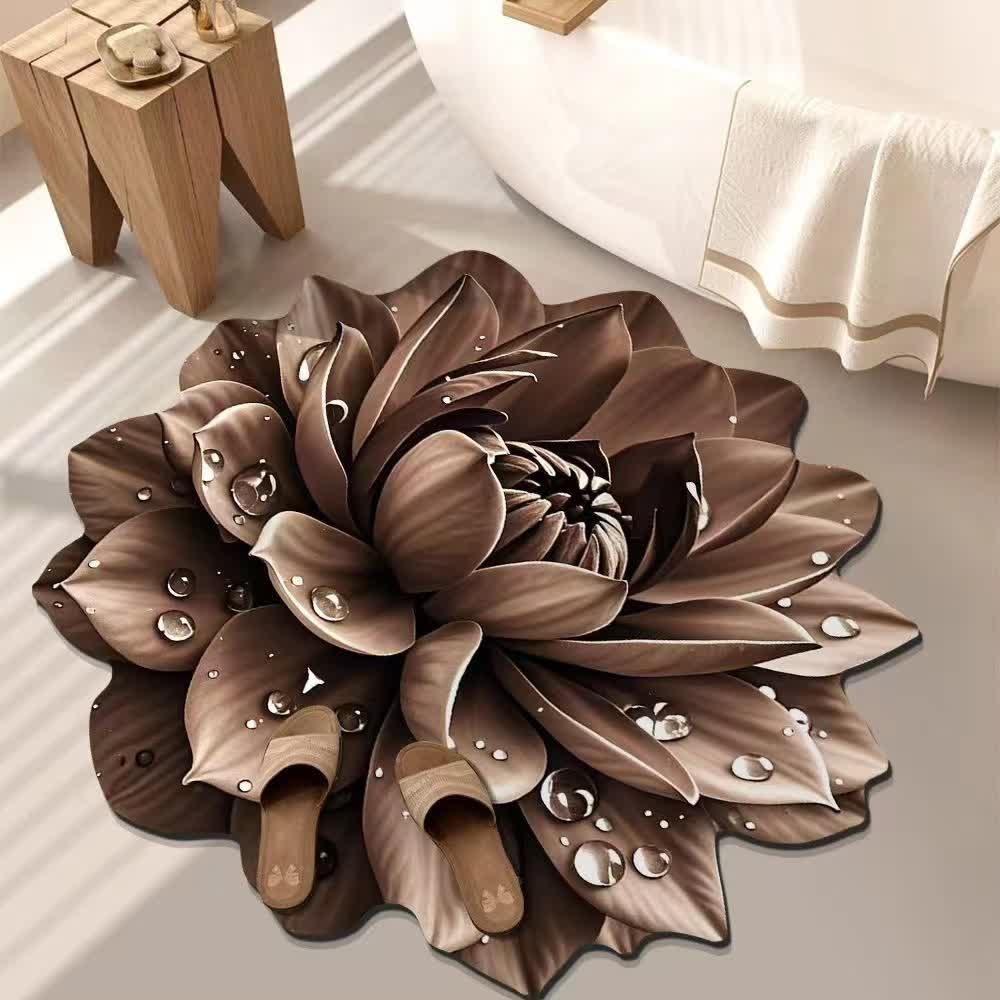 Ownkoti Colorful Floral 3D Effect Rug - Chocolate - 55" - image 7