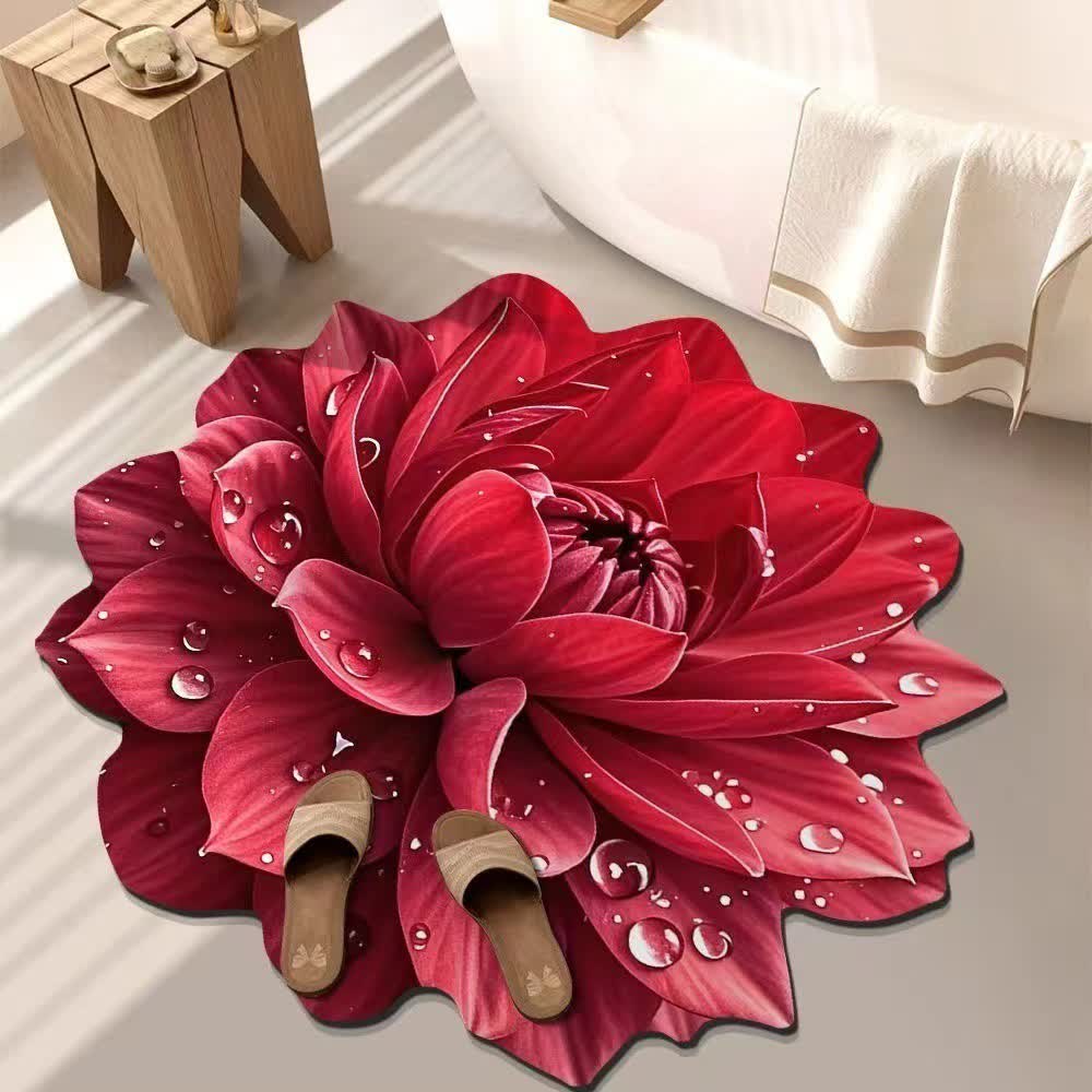 Ownkoti Colorful Floral 3D Effect Rug - Red - 55" - image 3