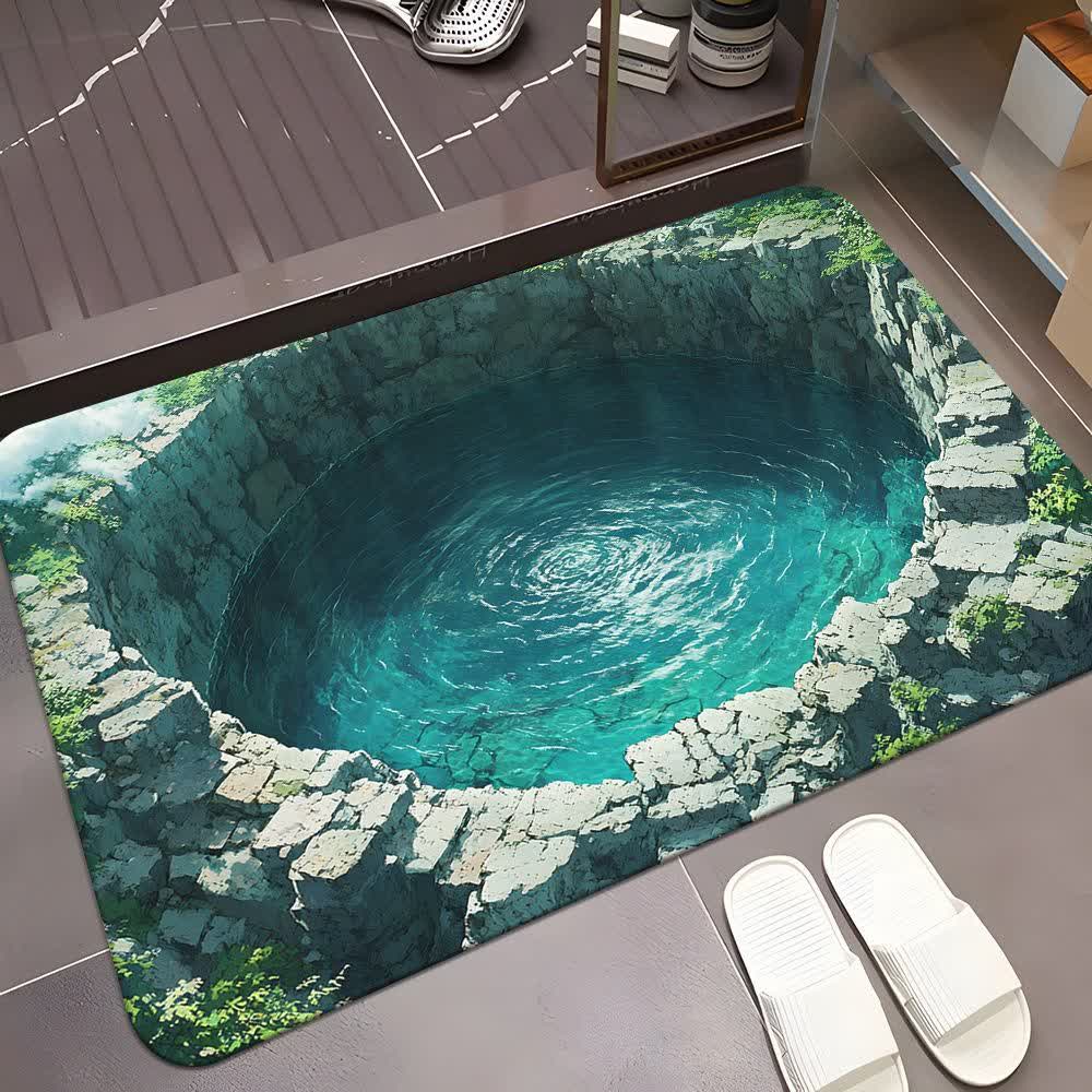 Ownkoti Cave Landscape 3D Effect Rug - Spring Water - 31" x 47" - image 0