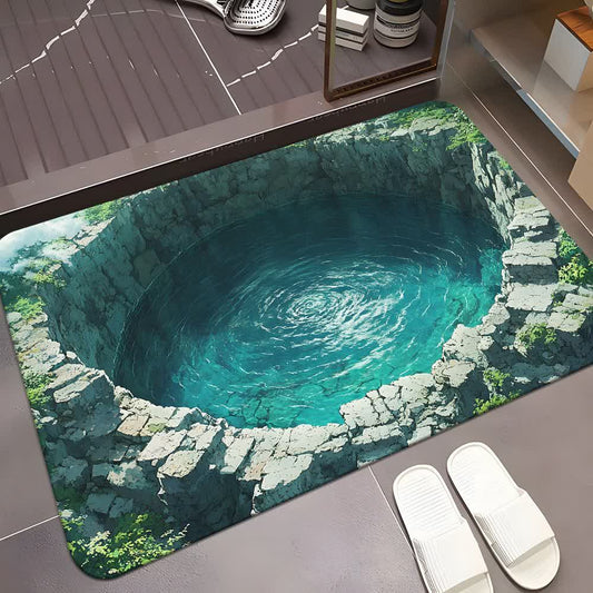 Ownkoti Cave Landscape 3D Effect Rug - Spring Water - 31" x 47" - image 0