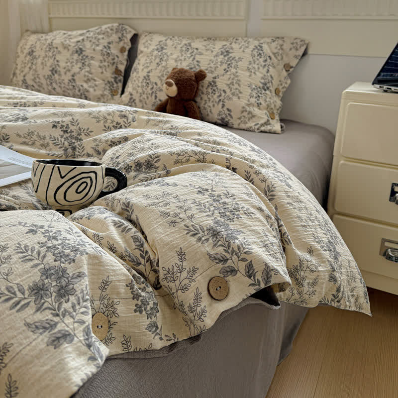 Ownkoti Elegant Floral Leaf Bedding Set - image 3