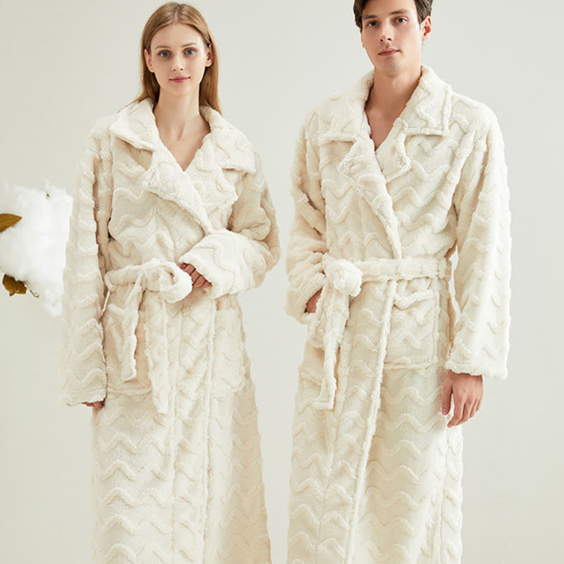 Ownkoti Unisex Solid Wavy Textured Bathrobe - image 2