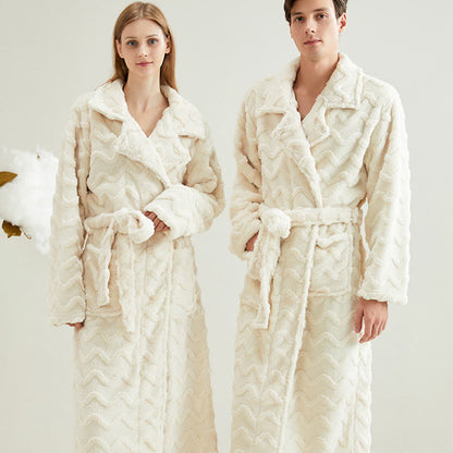 Ownkoti Unisex Solid Wavy Textured Bathrobe - image 2