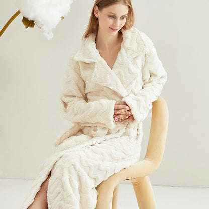 Ownkoti Unisex Solid Wavy Textured Bathrobe - image 5