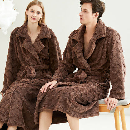 Ownkoti Unisex Solid Wavy Textured Bathrobe - image 3