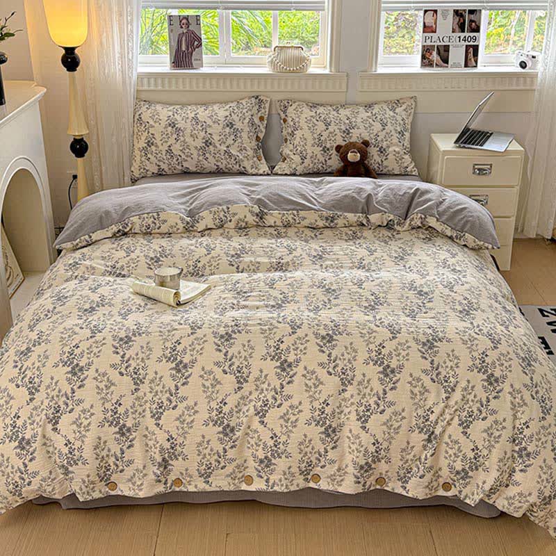 Ownkoti Elegant Floral Leaf Bedding Set - image 1