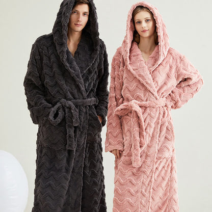 Ownkoti Unisex Wavy Textured Hooded Bathrobe - image 0