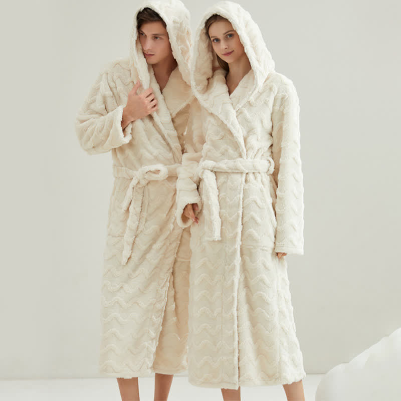 Ownkoti Unisex Wavy Textured Hooded Bathrobe - image 1