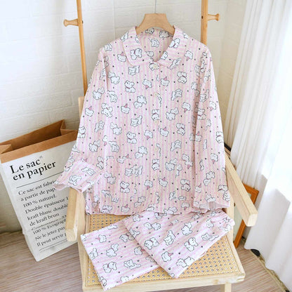 Ownkoti Cartoon Puppy Brushed Cotton Loungewear Set - As Picture - XL - image 0