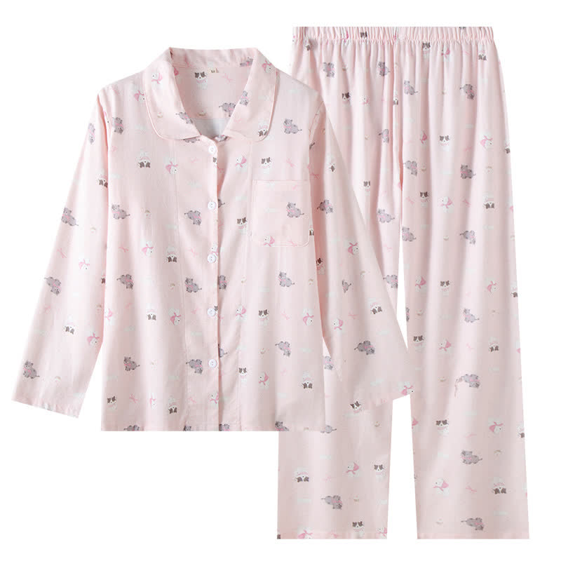 Ownkoti Cute Dog Cat Brushed Cotton Loungewear Set - image 13