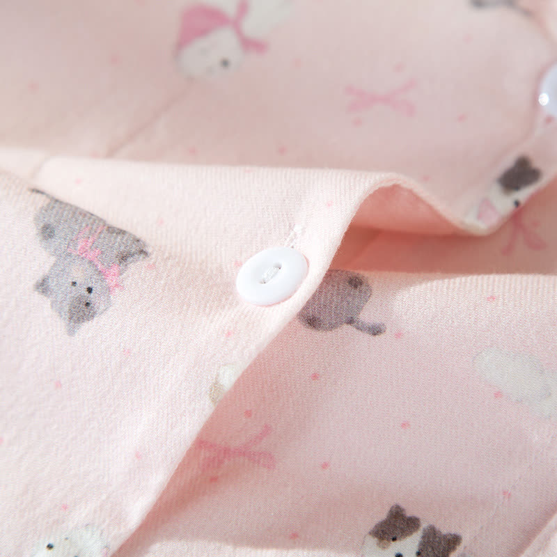 Ownkoti Cute Dog Cat Brushed Cotton Loungewear Set - image 5