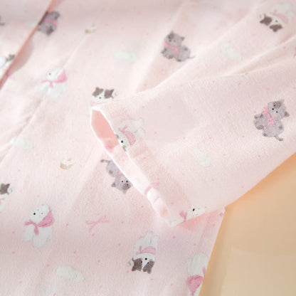 Ownkoti Cute Dog Cat Brushed Cotton Loungewear Set - image 4