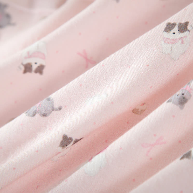 Ownkoti Cute Dog Cat Brushed Cotton Loungewear Set - image 11