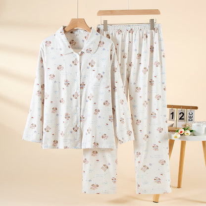 Ownkoti Dog Beige Brushed Cotton Loungewear Set - As Picture - XL - image 0