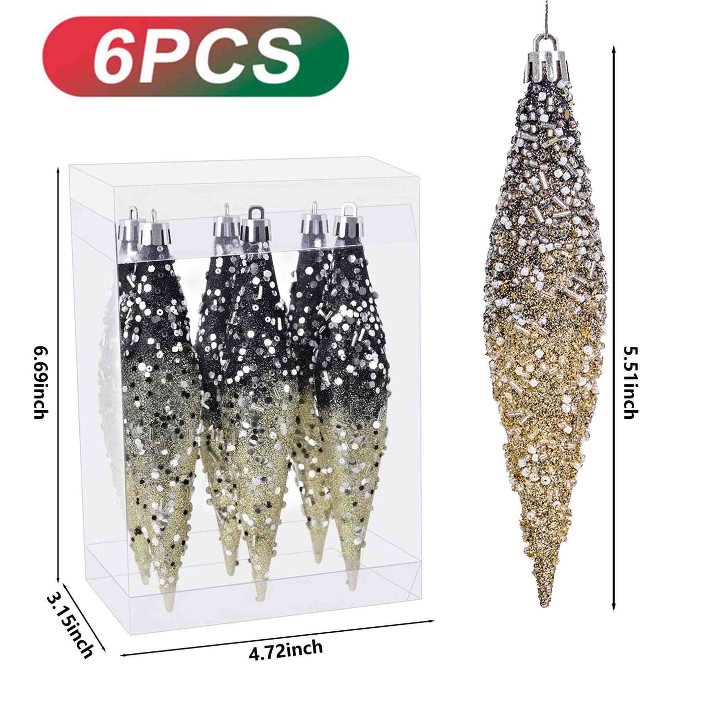 Ownkoti Gradient Glitter Christmas Tree Ornament Set - image 7