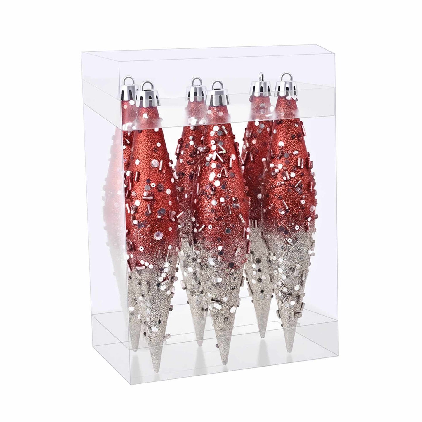 Ownkoti Gradient Glitter Christmas Tree Ornament Set - Red Gold - image 11