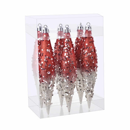 Ownkoti Gradient Glitter Christmas Tree Ornament Set - Red Gold - image 11