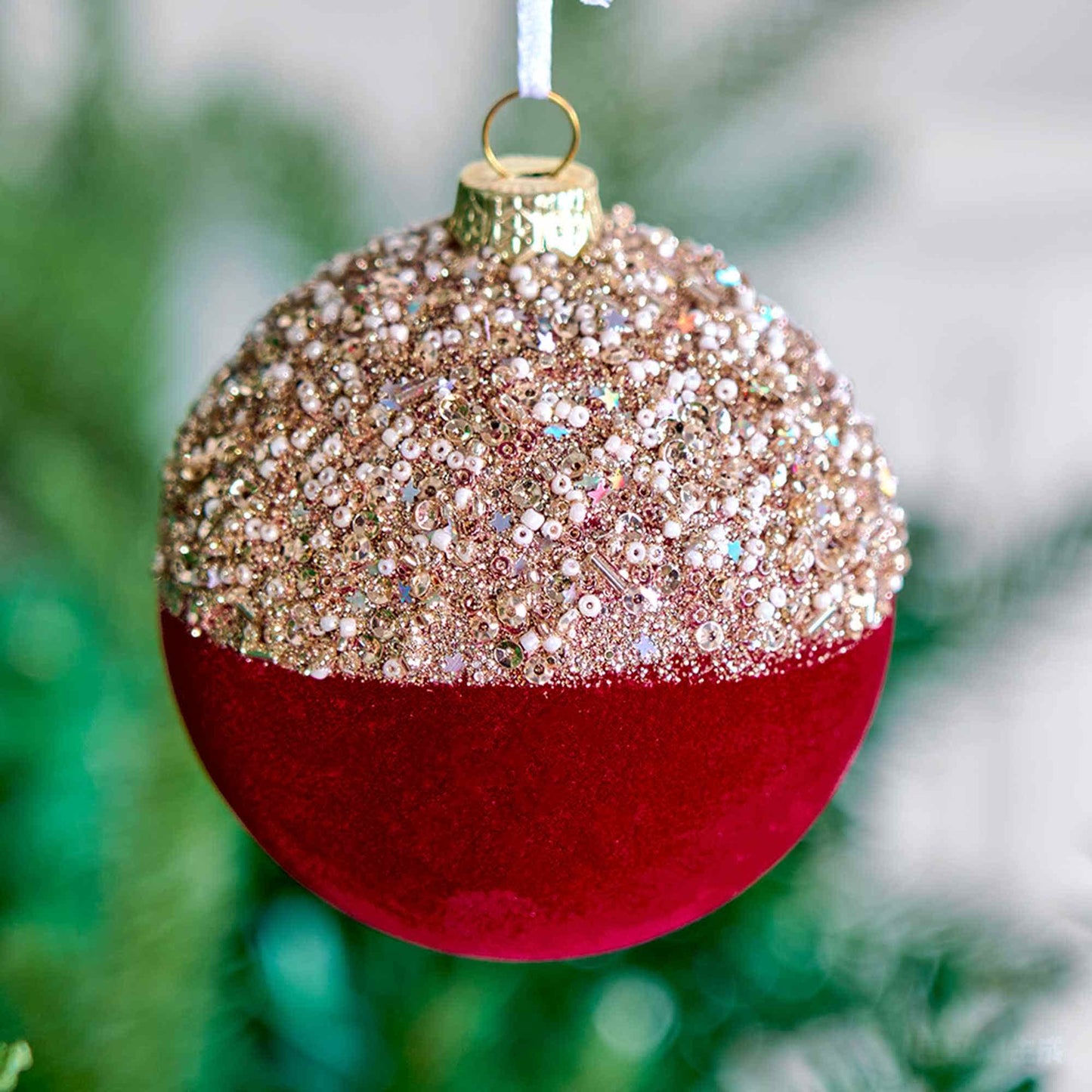 Ownkoti Christmas Velvet Balls With Glitter Accents - image 7