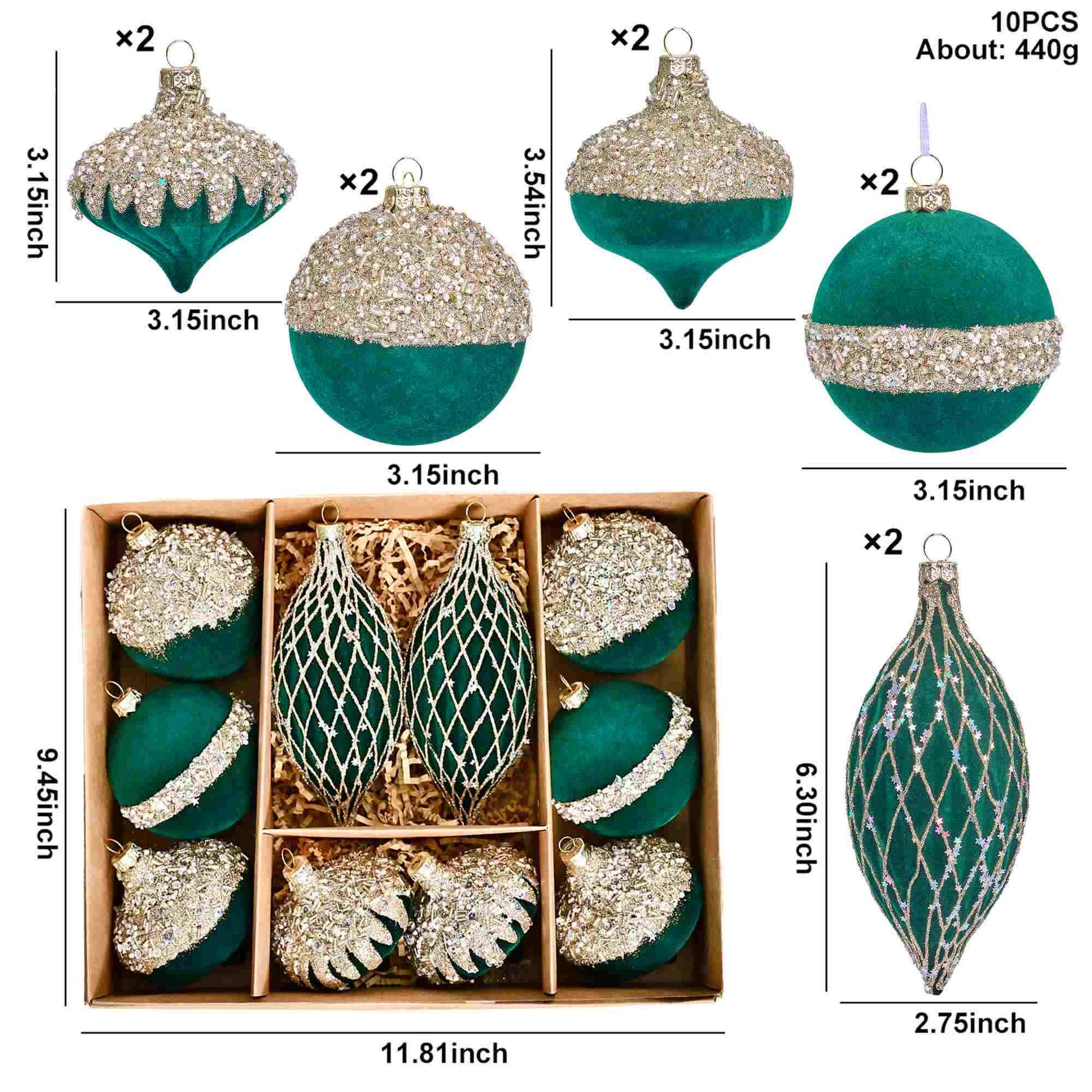 Ownkoti Christmas Velvet Balls With Glitter Accents - image 18