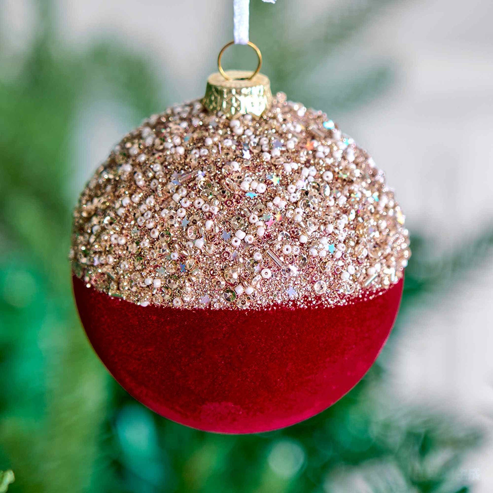 Ownkoti Christmas Velvet Balls With Glitter Accents - image 5