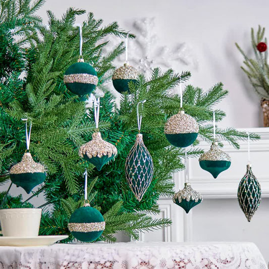 Ownkoti Christmas Velvet Balls With Glitter Accents - image 0