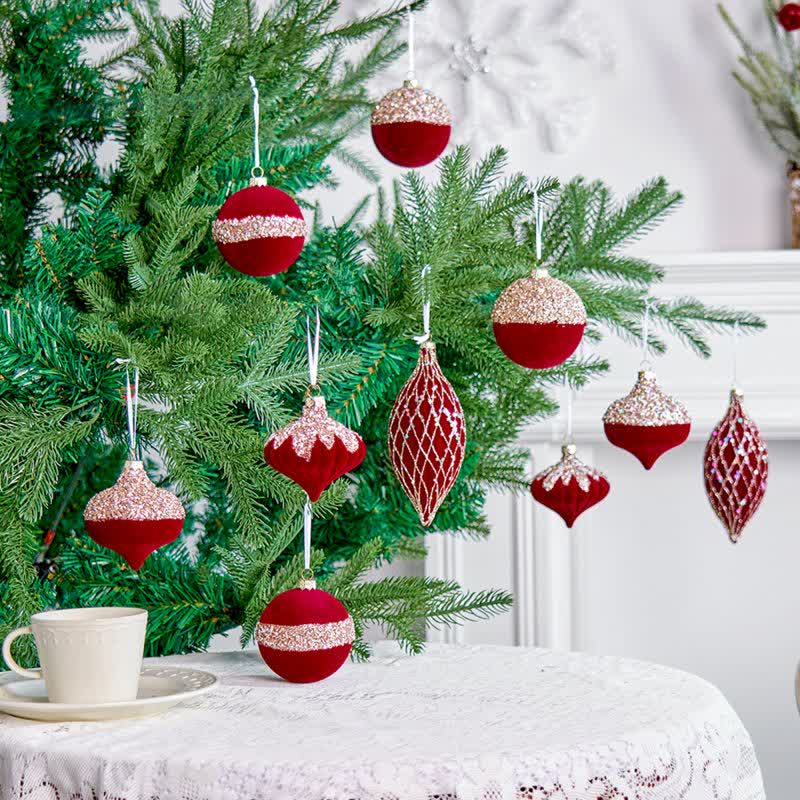 Ownkoti Christmas Velvet Balls With Glitter Accents - image 2