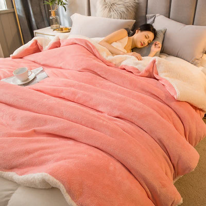 Ownkoti Solid Color Sherpa Duvet Cover Blanket - Pink - Queen - image 25