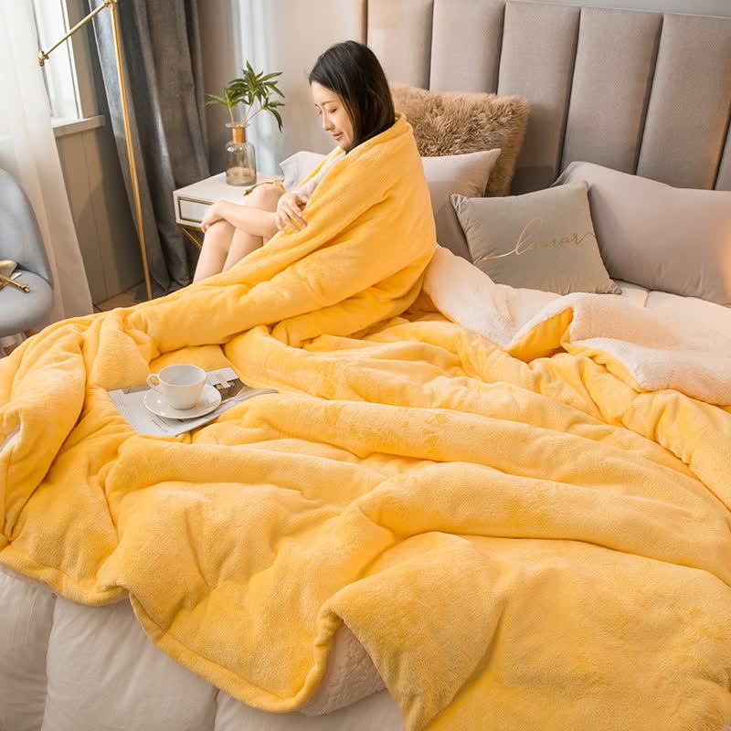 Ownkoti Solid Color Sherpa Duvet Cover Blanket - image 1